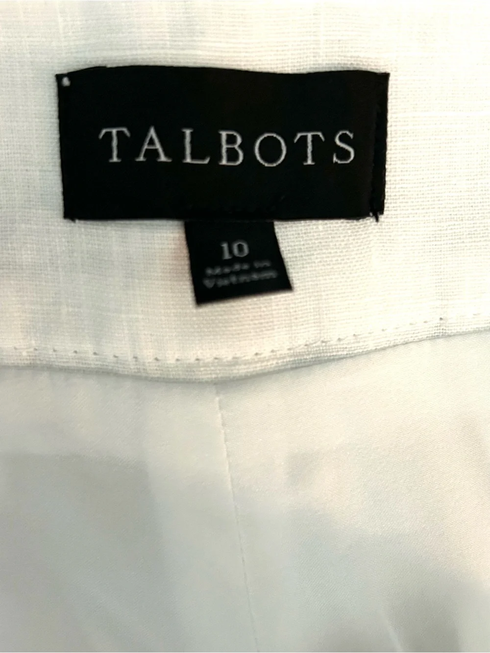 Talbots Linen Shorts Bermuda Women's Size 10 White Lined Preppy Classic
